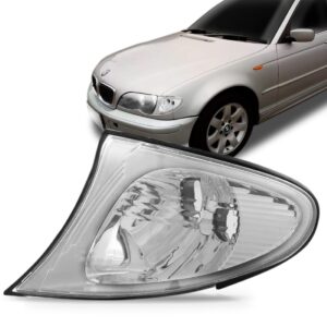 Lanterna Seta Bmw Serie 3 2002 A 05 Cristal Borda Cromada Le Cristal Esquerdo