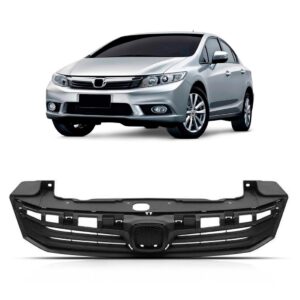 Grade Radiador Tela Preta Civic 2012 A 2015 Sem Moldura Preto