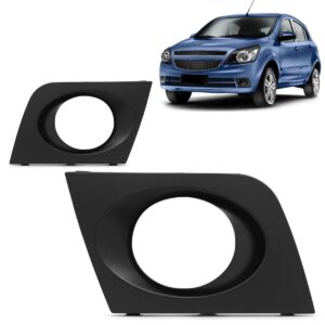 Moldura Farol Milha Agile 2009 2010 2011 2012 Preto Com Furo Preto