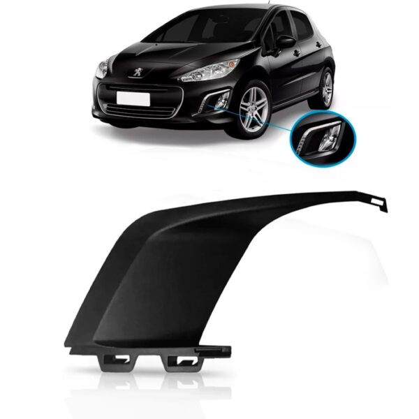 Tela Moldura Milha Peugeot 308 2012 A 2014 Preto Le Preto Esquerdo