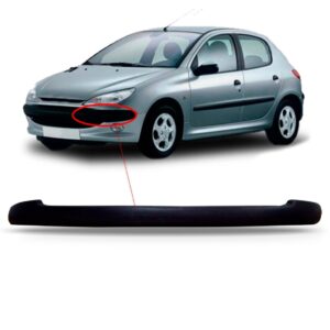 Moldura Parachoque Dianteiro Peugeot 206 1998 A 2004 Preto
