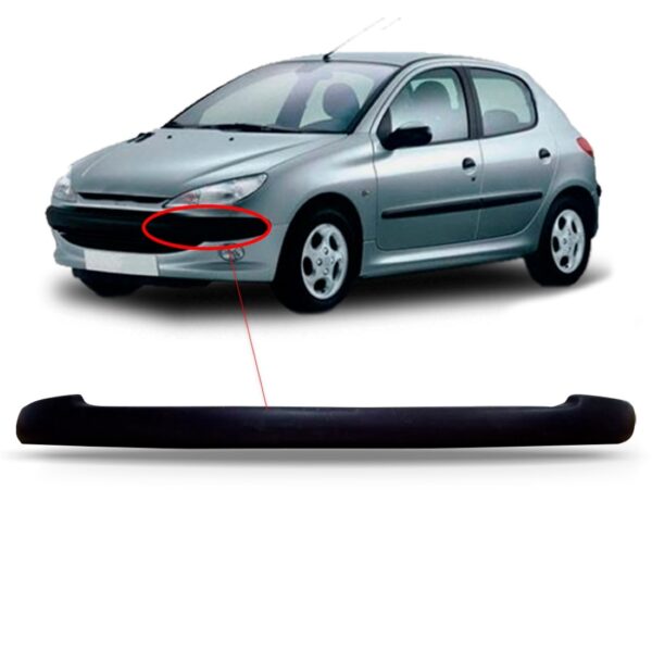 Moldura Parachoque Dianteiro Peugeot 206 1998 A 2004 Preto