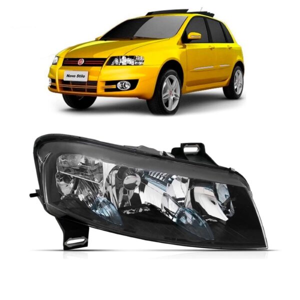 Farol Stilo 01 A 07 Com Moldura Fumê Sem Auxiliar Elétrico Lado Direito