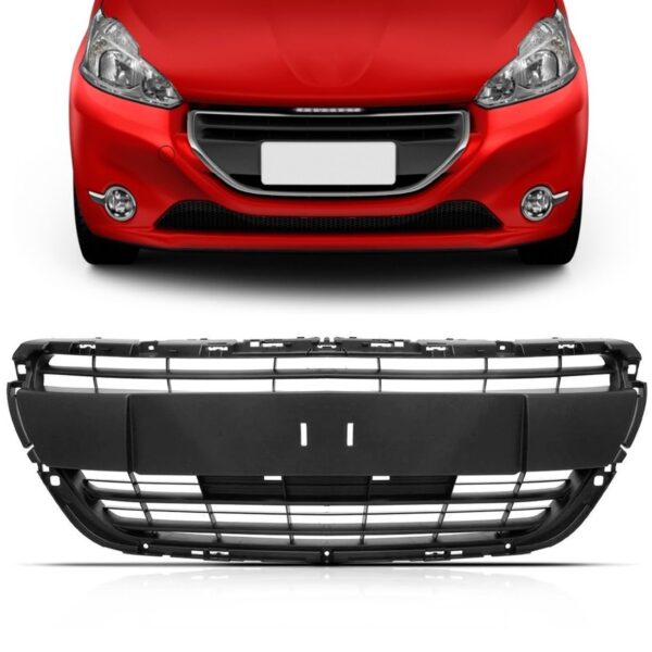 Grade Radiador Peugeot 208 2017 2018. 1a Linha Preto