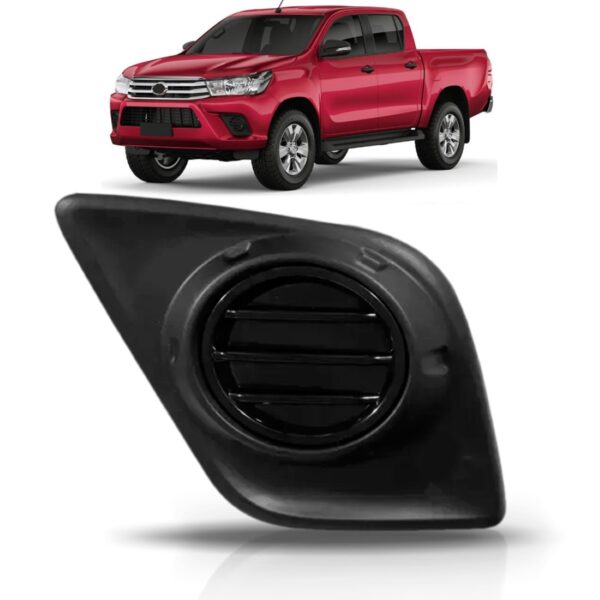 Moldura Milha Hilux 2016 A 2018 S/ Furo Ld Preto Esquerdo