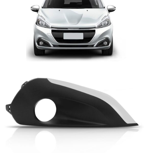 Moldura Milha Peugeot 308 2012 A 2014 Preto C/friso Cinza Ld Preto Direito