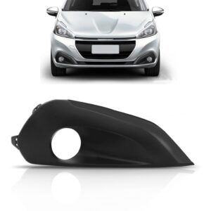Tela Moldura C/furo Milha Peugeot 208 2017 2018 Friso Preto Lado Direito