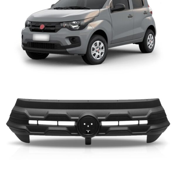 Tela Grade Radiador Mobi 2016 A 2018 Preto Texturizado Preto