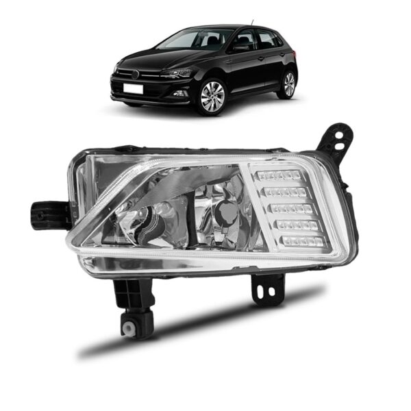 Farolete Milha Polo Virtus 2018 2019 Cromado 1ª Linha Esquerdo