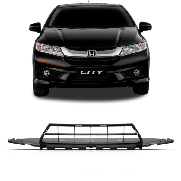 Grade Central Do Parachoque Para Honda  City 2016 2017 2018  Preto