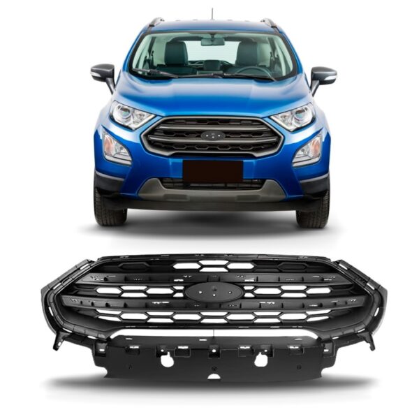Tela Grade Radiador Ecosport 2017 A 2019 Preto S/ Friso Preto