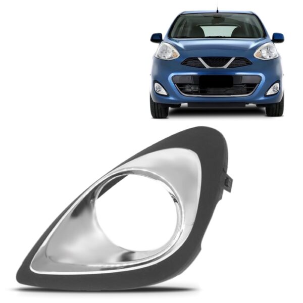 Moldura Milha March 2014 2015 2016 Friso Cromado Com Furo Lado Esquerdo