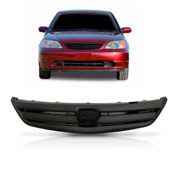 Grade Dianteira Radiador Civic 2001 A 2003 1a Linha Preto