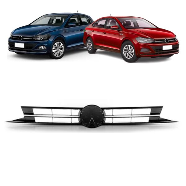 Grade Polo Radiador Virtus 2018 2019 2020 Com Friso 1a Linha Preto