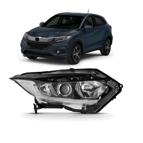 Farol Eletrico Hrv 2019 A 2022 Com Motor Com Led 1ª Linha Direito/passageiro