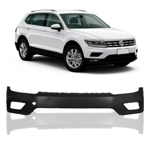 Parachoque Dianteiro Tiguan 2018 A 2021 Sem Furo De Esguicho Preto