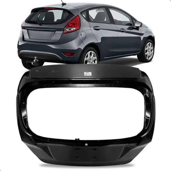 Tampa Traseira Porta Mala New Fiesta Hatch 2012 Até 2019 Preto