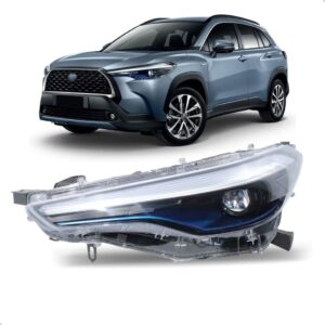 Farol Corolla Cross 2021 2022 2023 2024 C/ Led E Friso Azul Lado Esquerdo