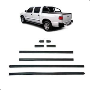 Jogo Friso Lateral Para S10 Cabine Dupla 1995 A 2000 8pcs