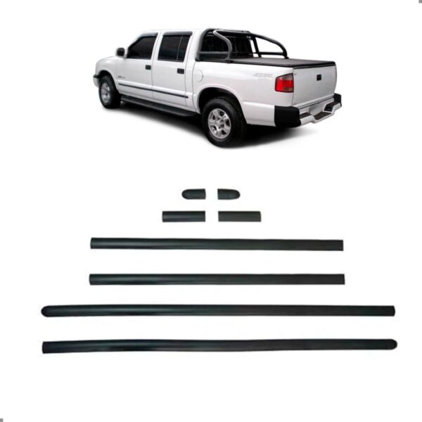 Jogo Friso Lateral Para S10 Cabine Dupla 1995 A 2000 8pcs