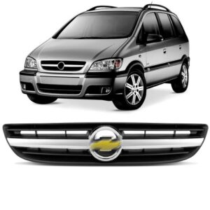 Tela Frontal Radiador Zafira 05 A 12 Cinza C/ Friso Cromado Cinza