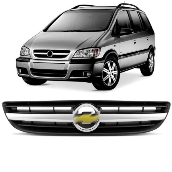 Tela Frontal Radiador Zafira 05 A 12 Cinza C/ Friso Cromado Cinza
