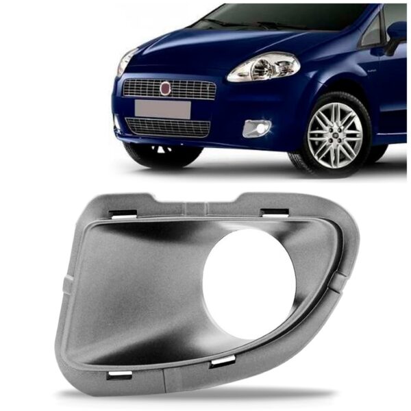 Moldura Milha Punto 2007 2008 2009 10 11 2012 Prata Com Furo Lado Esquerdo