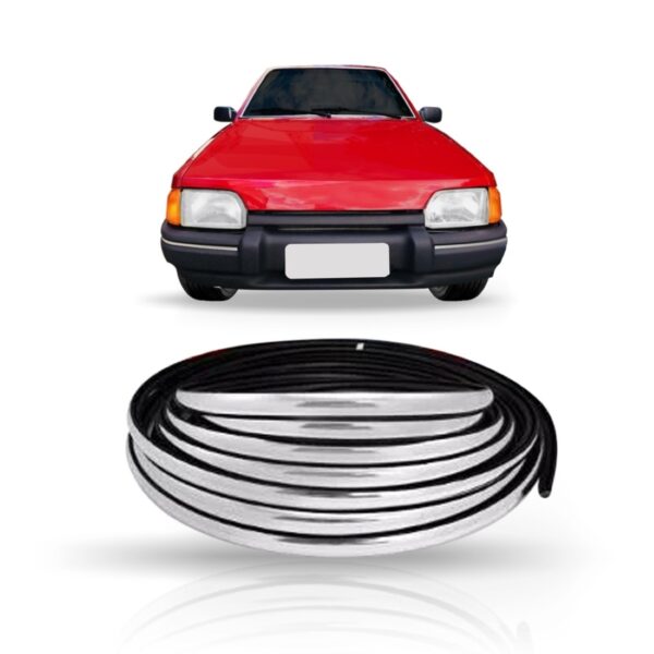 Friso Parachoque Escort 1987 A 92 Preto/cromado 25m Colante