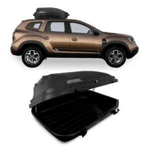 Maleiro Baú Teto Duster Renault Motobul 270 Litros 50kg Preta