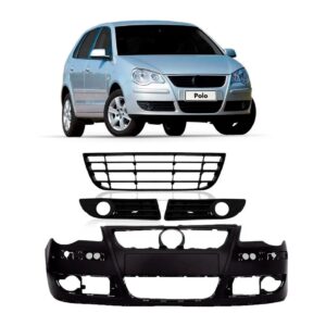 Kit Parachoque Completo Polo 2007 2008 2009 2010 2011 Preto