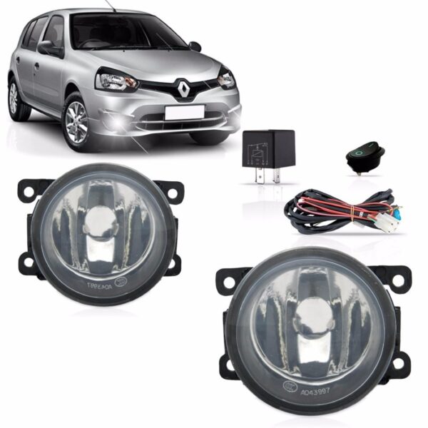 Kit Farol Auxiliar Milha Clio 2013 14 15 2016 Botão Similar-