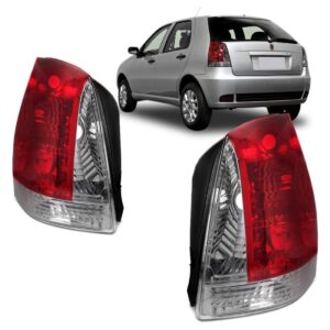Par Lanterna Para Para Palio Flex Economy 2004 A 08 Acrílico Vermelho E Fume