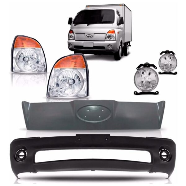 Kit Envolvente + Par Farol+ Capo + Par Milha Para Hyundai Hr Preto