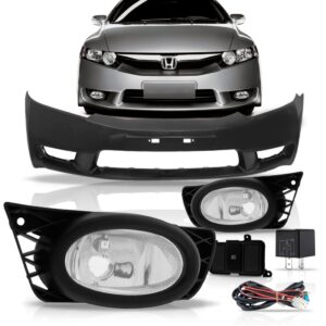 Kit Envolvente New Civic C/ Ressalto 09/11 + Kit Farol Milha Preto