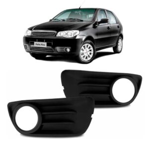 Par Moldura Grade Parachoque  Milha Palio Economy 2011 Preto