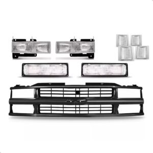 Kit Silverado Black Grade E Jogo Faróis E Sinaleiras Plástico