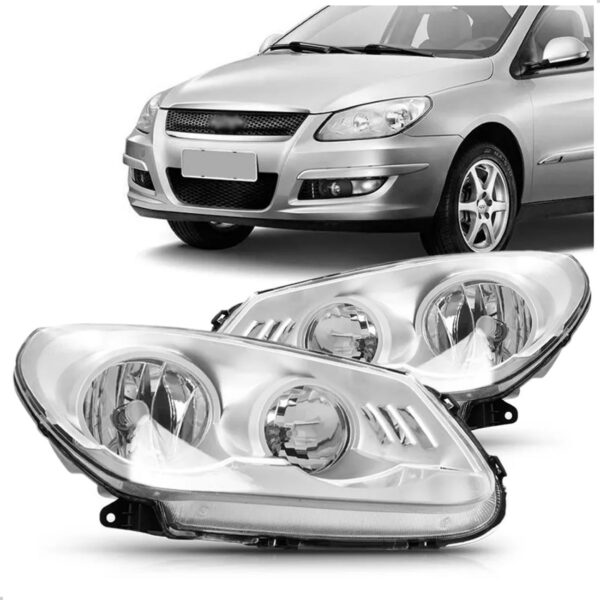 Par Farol Chery Cielo 2010 2011 2012 Cromado Direito E Esquerdo