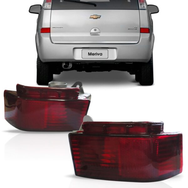 Par Lanterna Parachoque Meriva 03 04 05 06 07 08 09 10 11 12 Vermelho
