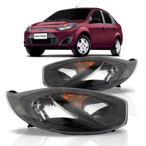 Par Farol Fiesta Mascara Negra Foco Duplo 2010 2011 2012 Direito E Esquerdo