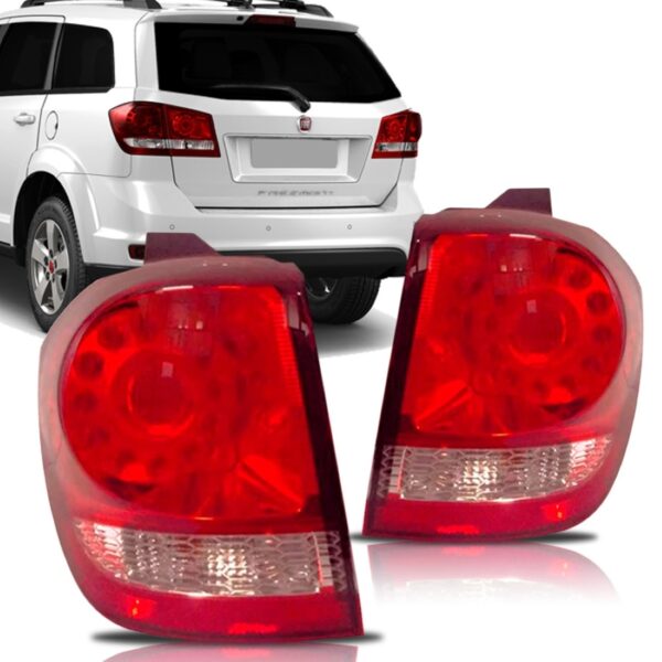 Par Lanterna Para Freemont 2012 2013 2014 Com Led Canto Vermelho