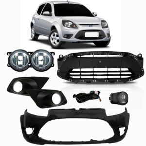 Envolvente Ka 2012 2013 2014 Kit Farol Milha + Grade Central Preto