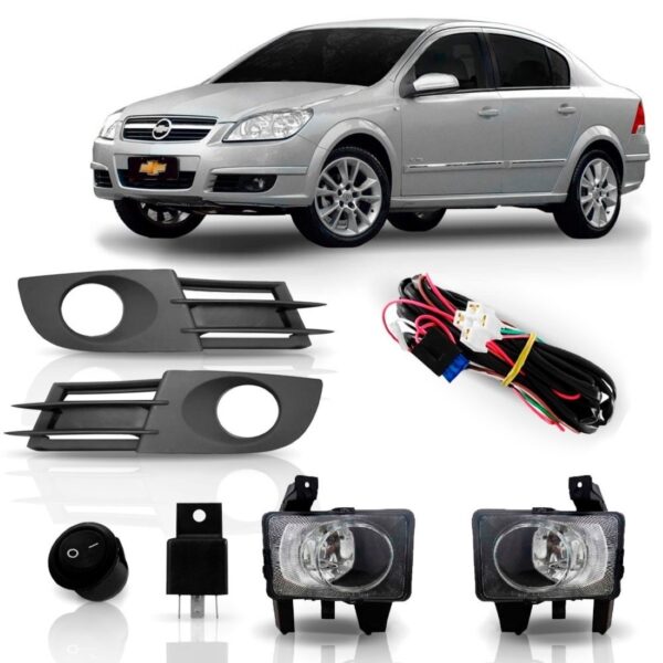 Kit Farol Auxiliar Milha Neblina Vectra 2006 2007 2008 Cristal