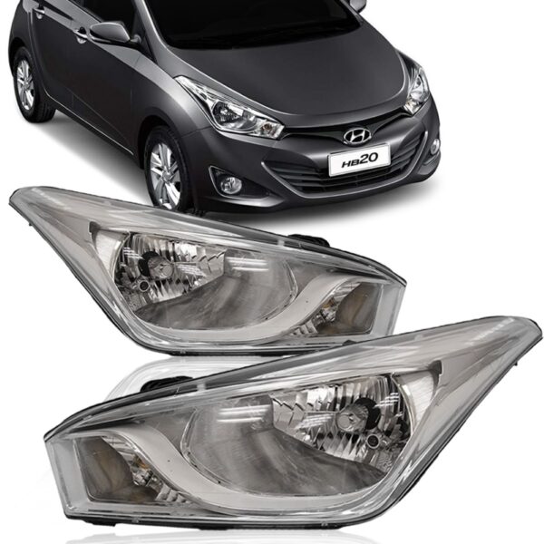 PAR FAROL HB20 2012 A 2014 MASCARA CROMADA