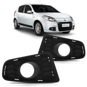 Par Tela Frontal Parachoque Sandero 2011 A 2014 Com Furo