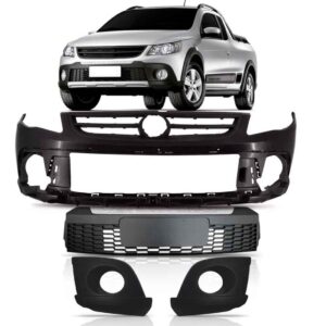 Parachoque Saveiro Cross G5 C/grades Inferiores 1a Linha  Preto