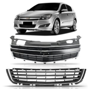 Tela Frontal Vectra 2009 2010 2011 2012 + Inferior Central Preto-cromado Superior/inferior