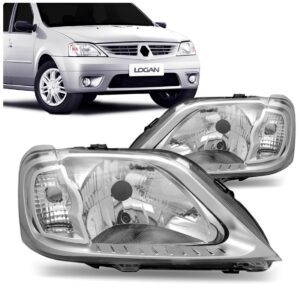 Par Farol Logan 2007 2008 2009 2010 Renault Cromado Direito E Esquerdo
