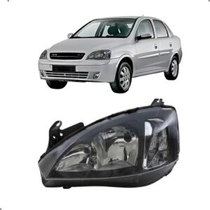 Farol Para Corsa 2003 2004 2005 2006 2007 Fume Manual Raiado Esquerdo/motorista