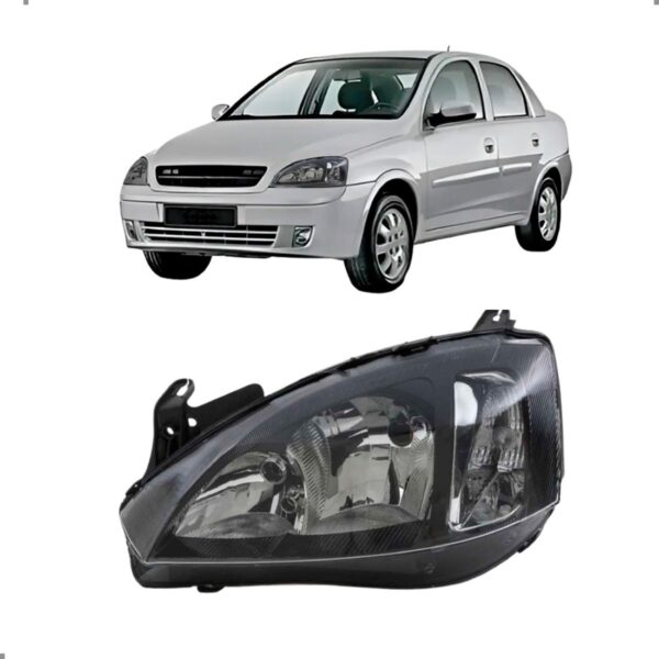 Farol Para Corsa 2003 2004 2005 2006 2007 Fume Manual Raiado Esquerdo/motorista
