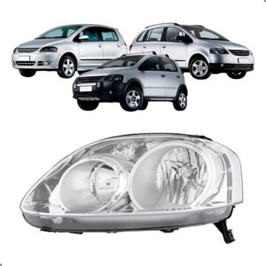 FAROL FOX/CROSS/SPACEFOX 2007 A 2009 FOCO DUPLO CROMADO LE